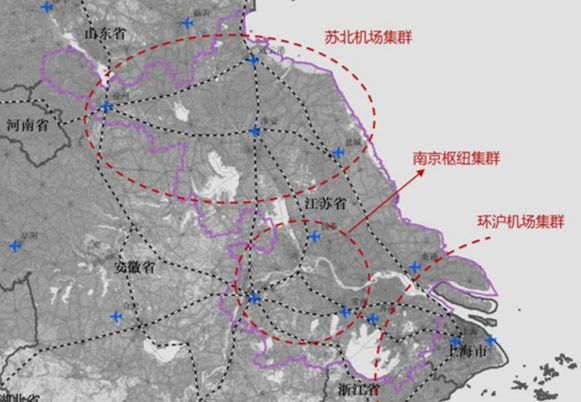 江苏机场集群协同发展格局示意图
