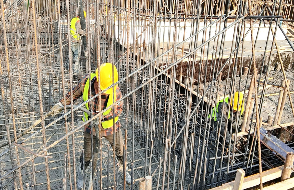 乌龙河节制闸复工建设现场