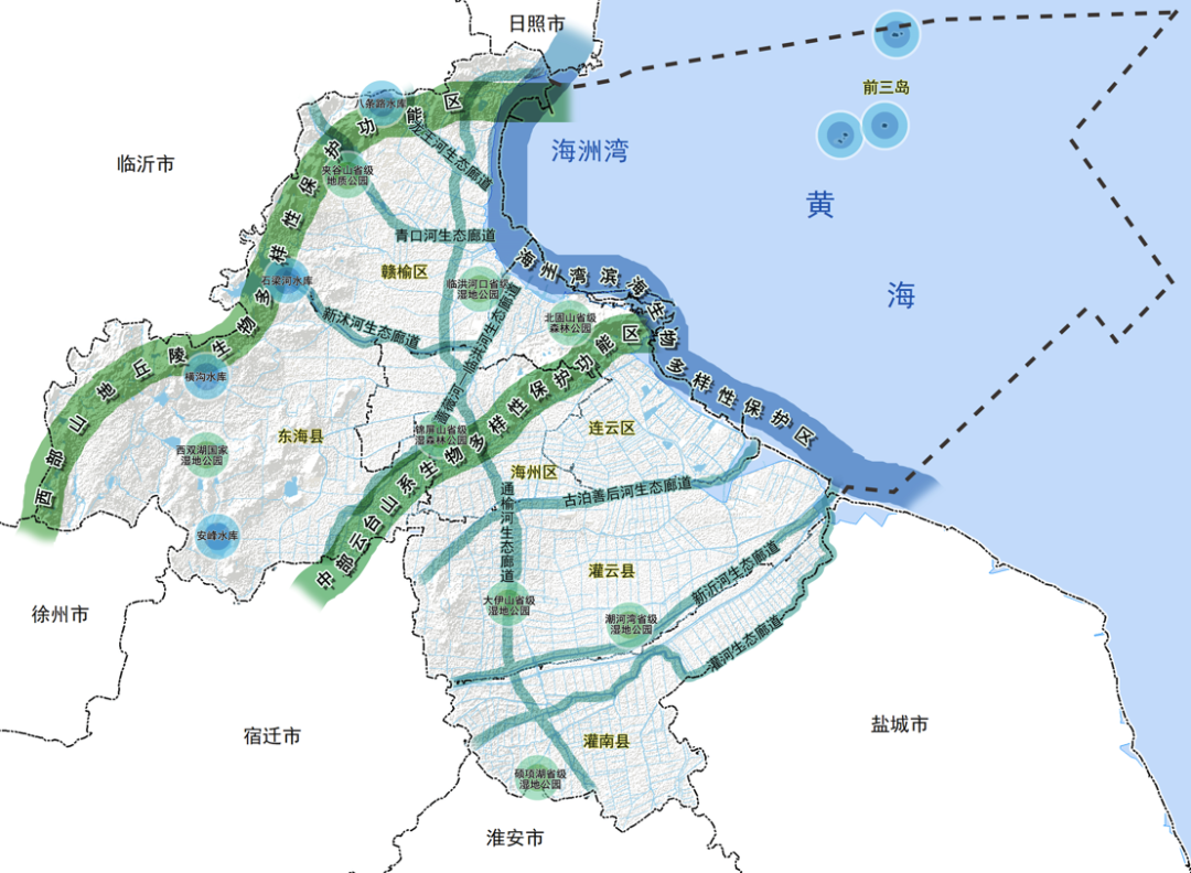 连云港市生物多样性保护格局图